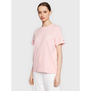 Tommy Jeans dámské růžové triko SIGNATURE - M (TG0)